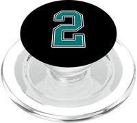 Teal and White Number 2 Jersey Player Uniform #2 Fan PopSockets PopGrip for MagSafe