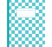 Teal and White Preppy Aesthetic Grid Pattern Checkerboard College Composition Notebook: Y2K Journal for Students, Boys, Girls, Teens; Back to School Supply