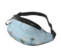(Teal Barn Door Floral) Fanny Pack Waist Bag Adjustable Shoulder Strap Bum Bag for Men Women Travel Hiking Running