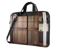 Teal Barn Door Floral Laptop Bag 15.6 Inch, Business Briefcase Gifts For Men Women, Messenger Shoulder Bag With Strap, Black, 13 inch