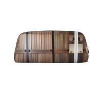 Teal Barn Door Floral Pen Case Pencil Case Cosmetic Bag Office Storage Bag Pouch Holder Daily Storage