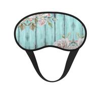 Teal Barn Door Floral Sleep Masks Silky Eye Cover Soft Satin Blindfold Elastic Strap Night Eye Shade for Women Men