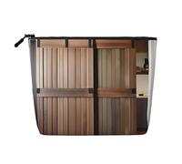 Teal Barn Door Floral Versatile Travel Toiletry Bag Makeup Bag, Perfect for Daily Use and Business Trips