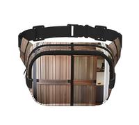 Teal Barn Door Floral Zipper Fanny Pack, Crossbody Bags with Adjustable Strap for Jogging, Cycling