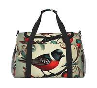 Teal Birds Musical Note Print Ample Space Travel Duffle Bag Carry On Tote 19.7x13x10.2 in Stylish Tote for Gym