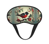 Teal Birds Musical Note Print Blackout Sleep Mask - Side Sleeper Eye Cover, Soft Comfort, Perfect for Travel, Meditation