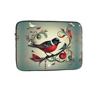 Teal Birds Musical Note Print Laptop Case – Slim & Lightweight Computer Sleeve Fits 15 inch 10-17 Inch Laptops, Perfect for Travel