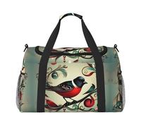 Teal Birds Musical Note print Overnight Bags for Women and Men Shoulder Bag Carry On Bag for Traveling Travel Essentials, Black, One Size