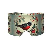 Teal Birds Musical Note Print Sleep Eye and Ear Muffs Mask - Adjustable Yoga Travel Headband, Keep Warm Shading Comfortable Aid