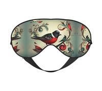 Teal Birds Musical Note Print Soft Eye Mask â€“ Comfortable Sleep, Blocks Light, Full Eye Coverage, Ideal for Travel, Meditation