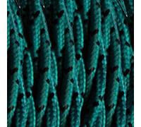 Teal Black Cable 3M / 9.84ft Antique Twisted Cloth Covered Wire, 3 Core 18AWG Vintage Woven Fabric Electrical Cable, Lamp Cable Modern Cloth Covered Wire for DIY Industrial Pendant Light Lamp Cord