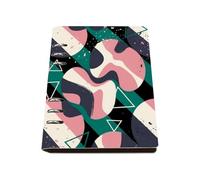 Teal Black Diagonal Stripes Notebook, Pu Leather A5 Notebooks, Lined Paper Notebook Cute 180Pages/90Sheets, Note Book A5 for Women, Workbook for Writing, University Stationery Women Man