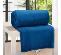 (Teal Blanket) Fleece Blankets Double Warm Soft Plush Mink Throws