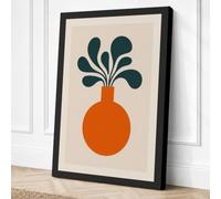 Teal Blooms in Vase Canvas Wall Art Print 24x16 Inch | Ready to Hang, Gallery Wrapped, Fade-Resistant Inks, Securely Packaged, UK Made