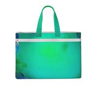 Teal Blue 10.6 * 15 Inch Handheld Bag 2 Zipper Pockets Generous Capacity for Files - Ideal for dy and TravelWork,Stu