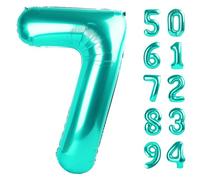 Teal Blue 7 Balloon, Number Balloons 40 Inch, 7th Birthday Decorations for Girls Kids, Party Decoration for Women, Number 7 Balloon