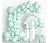 Teal Blue Balloons 105 Pcs Teal Blue Balloons Garland Arch Kit, Turquoise Latex Different Sizes 5 10 12 18 Inch Balloon for Birthday Baby Shower Wedding Party Decorations