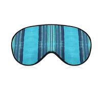 Teal Blue Brushed Stripes Sleep Mask Turquoise Blindfold for Sleeping Elastic Blackout Eye Mask Cover for Full Night's Sleep Travel and Nap
