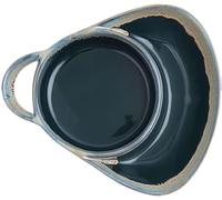 Teal Blue Ceramic Soup and Sandwich Bowl Combo with Bread Holder | Ceramic combo bowl designed for soup and sandwiches, featuring a built-in bread holder in a teal blue finish.