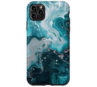 Teal Blue Fluid Art - Abstract Modern Design Case for iPhone 11 Pro Max