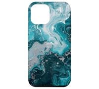 Teal Blue Fluid Art - Abstract Modern Design Case for iPhone 12 Pro Max