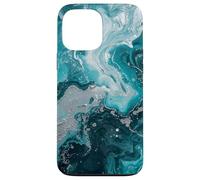 Teal Blue Fluid Art - Abstract Modern Design Case for iPhone 13 Pro Max