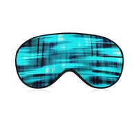 Teal Blue Gradient Stripes Sleep Mask Blindfold Abstract Lines Adjustable Super-Smooth Soft Eye Mask Cover for Men Women Travel and Nap