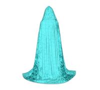 Teal Blue Hooded Cape For Teenagers, Unisex Cloak Robe Hooded Halloween Costume Satin Witches Vampire Cloak Fancy Dress Up Children
