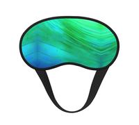 Teal Blue Pattern Print Blackout Sleep Mask, with Adjustable Strap for Travel, Night Work, Nap, Office