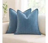 Teal Blue Pillow Covers 18x18 Set of 2 Chevron Weave Pattern Throw Pillow Covers ZigZag Textured Pillowcase Velvet Soft Chenille Modern Mid Century Elegant Herringbone Cushion Cases For Sofa Couch Bed