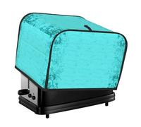 Teal Blue Print 4-Slice Toaster Cover Kitchen Accessory Appliance Protector Daily Use Waterproof