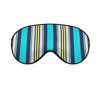 Teal Blue Striped Sleep Mask Colored Lines Blindfold for Sleeping Elastic Blackout Eye Mask Cover for Full Night's Sleep Travel and Nap