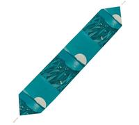 Teal Blue Table Runner for Dining Table, Short Plush Runners Washable & Durable Tablerunner Modern Home Decor for Wedding, Kitchen, Holiday 200*33cm