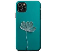 Teal Botanical Line Flower Art Minimal Modern Aesthetic Case for iPhone 11 Pro Max