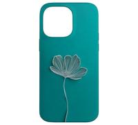Teal Botanical Line Flower Art Minimal Modern Aesthetic Case for iPhone 14 Pro Max