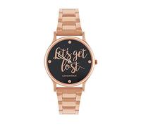 TEAL BY CHUMBAK Round Dial Analog Watch for Women|Bohemian Leaves Collection| Stainless Steel Strap|Gifts for Women/Girls/Ladies |Stylish Fashion Watch for Casual/Work, Rose Gold, Open Size - Lets Get
