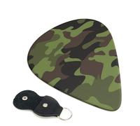 Teal Camouflage Guitar Picks 6-Pack - Pick Set (0.46mm / 0.71mm / 0.96mm) Suitable For Guitar And Ukulele Playing