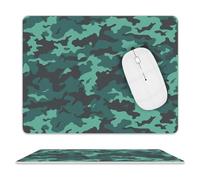 Teal Camouflage Mouse Pad Non-Slip Mouse Mat Smooth Soft-Touch Desk Pad Ergonomic Desk Mat for Pain Relief, Comfortable Mousepad for Computer, Laptop, Office & Home