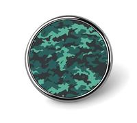 Teal Camouflage Round Badge 25mm/1 Inch Metal Buttons Round Badge Pin Button Parts Classic Pin Holders Buttons for Shirts Clothes Individualistic Brooch