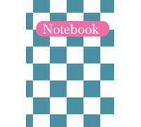 Teal chequered lined notebook