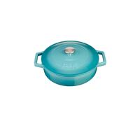 (Teal) Cooks Professional 28cm Shallow Cast Iron Casserole