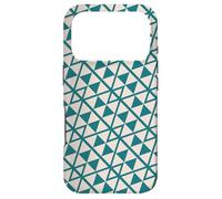 Teal Cream Triangle Retro Mid-Century Art Deco Pattern Case for iPhone 17 Pro
