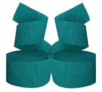 Teal Crepe Paper Streamers, 2 Rolls, 145 FT Total, Made in USA!