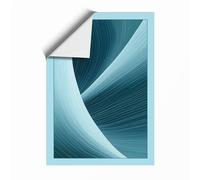 Teal Currents Minimalist Unframed Wall Art Print A4 (29.7×21cm), Wall Decor for Living Room, Bedroom, Office & Home, Art Gift