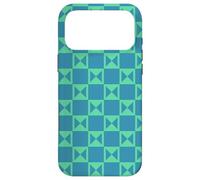 Teal Cyan Turquoise Aquamarine Blue Square Aquatic Pattern Case for iPhone 17 Pro Max