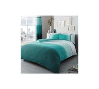 (Teal, Double) Duvet sets in grey teal or purple geometric shapes quilt cover & pillow cases