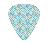 Teal Droplets Rain Guitar Picks 12 Pack Universal ABS Guitar Picks,Colorful Water Droplets Rain Themed Image Natural World in Abstract,for Acoustic and Electric Guitar,Aqua Teal Lavender
