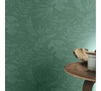 Teal Emerald Green Flower Foliage Wallpaper Washable Non Woven Paste The Wall