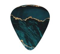 Teal Emerald Marble L And Scapes,12 Pcs Guitar Pick,3 Different Thickness Plectrums for Acoustic Guitar Bass Ukulele (0.46mm 0.96mm 0.71mm)
