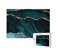 Teal Emerald Marble L And Scapes,300 Pieces Wooden Jigsaw Family Game Jigsaw Puzzles for Adults Teens Home Decor